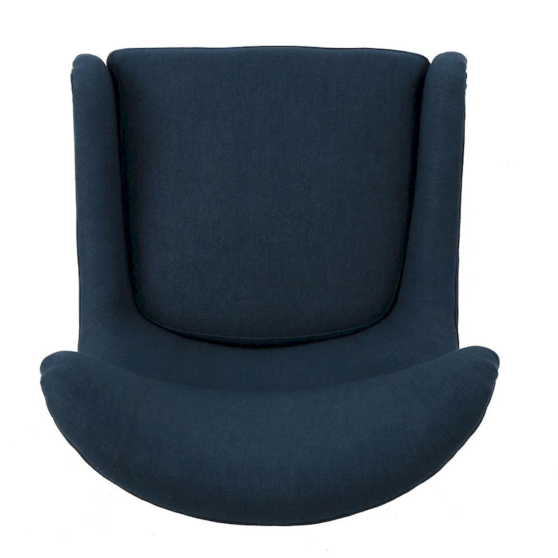 Fauteuil d'appoint dossier haut en velours bleu marine 27 avec dossier à oreilles