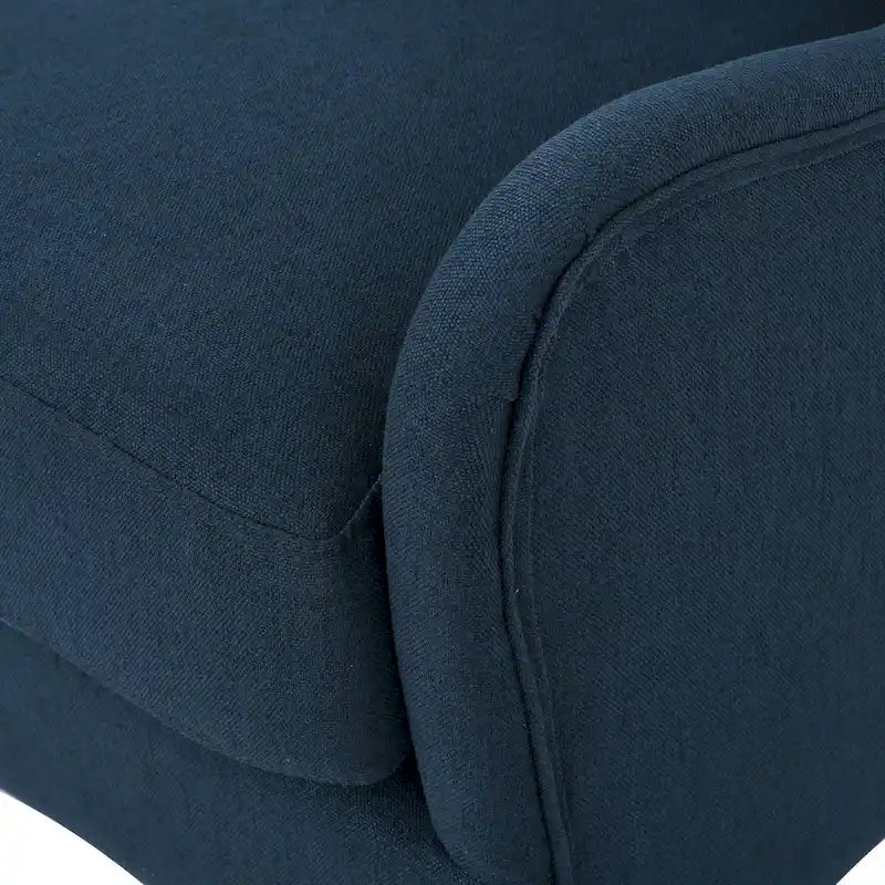 Fauteuil d'appoint dossier haut en velours bleu marine 27 avec dossier à oreilles