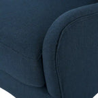 Fauteuil d'appoint dossier haut en velours bleu marine 27 avec dossier à oreilles