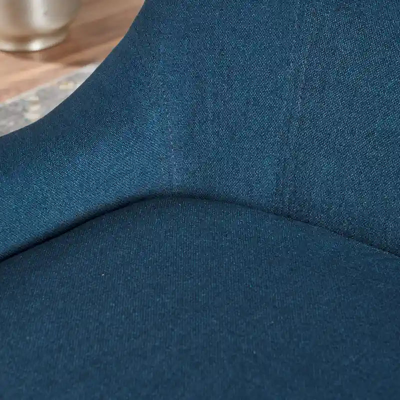 Fauteuil d'appoint dossier haut en velours bleu marine 27 avec dossier à oreilles