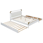 Lit plateforme Queen en bois avec 2 tiroirs et lit gigogne double XL