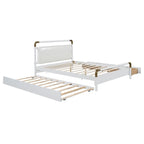 Lit plateforme Queen en bois avec 2 tiroirs et lit gigogne double XL