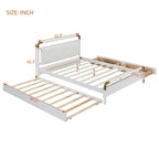 Lit plateforme Queen en bois avec 2 tiroirs et lit gigogne double XL