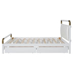 Lit plateforme Queen en bois avec 2 tiroirs et lit gigogne double XL