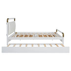 Lit plateforme Queen en bois avec 2 tiroirs et lit gigogne double XL