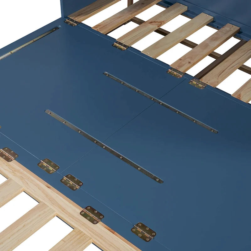Lit escamotable Queen avec meuble de rangement, multifonctionnel, capacité de 180 kg