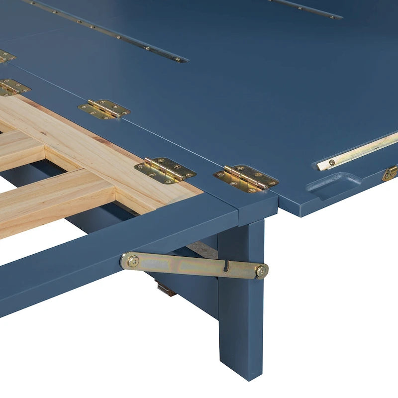 Lit escamotable Queen avec meuble de rangement, multifonctionnel, capacité de 180 kg