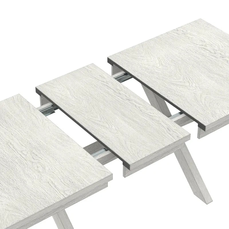 Table de salle à manger avec banc, table de salle à manger rectangulaire extensible en bois massif et 4 chaises de salle à manger en bois massif
