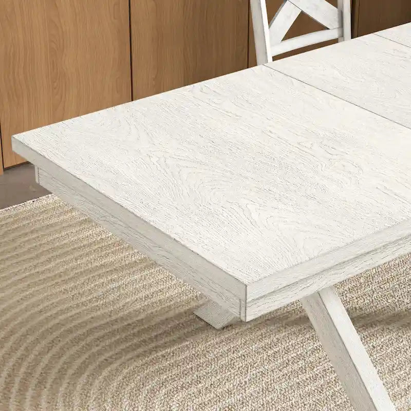 Table de salle à manger avec banc, table de salle à manger rectangulaire extensible en bois massif et 4 chaises de salle à manger en bois massif