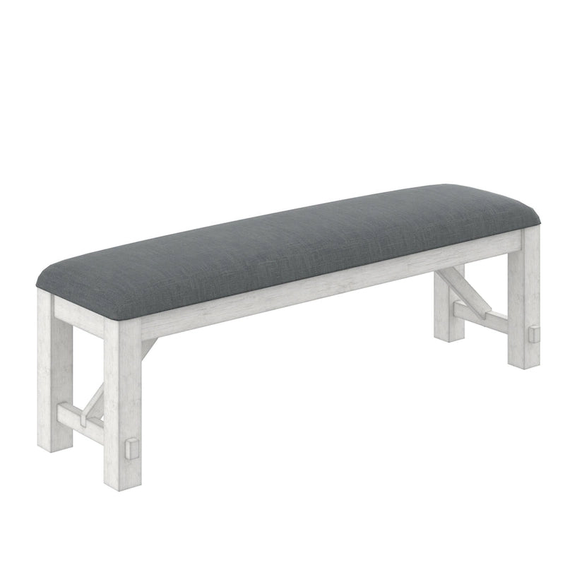 Table de salle à manger avec banc, table de salle à manger rectangulaire extensible en bois massif et 4 chaises de salle à manger en bois massif