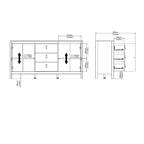 Buffet 2 portes 3 tiroirs Madrid