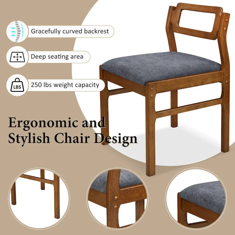 Ensemble table et chaises de salle à manger extensibles en bois, ensemble table et chaises de salle à manger du milieu du siècle avec 2 rallonges et étagère de rangement