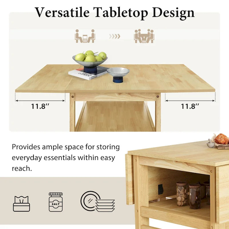 Ensemble table et chaises de salle à manger extensibles en bois, ensemble table et chaises de salle à manger du milieu du siècle avec 2 rallonges et étagère de rangement