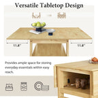 Ensemble table et chaises de salle à manger extensibles en bois, ensemble table et chaises de salle à manger du milieu du siècle avec 2 rallonges et étagère de rangement