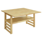 Ensemble table et chaises de salle à manger extensibles en bois, ensemble table et chaises de salle à manger du milieu du siècle avec 2 rallonges et étagère de rangement