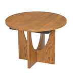 Table à manger ronde moderne 5 pièces avec rallonge amovible de 16,2 po