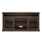 Meuble TV classique américain avec 4 étagères de rangement et 2 placards de rangement pour salons, chambres et bureaux