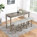 Ensemble table de bar et 3 tabourets de bar avec prise de courant, ensembles de chaises de table à manger en bois pour coin repas de cuisine