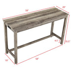 Ensemble table de bar et 3 tabourets de bar avec prise de courant, ensembles de chaises de table à manger en bois pour coin repas de cuisine