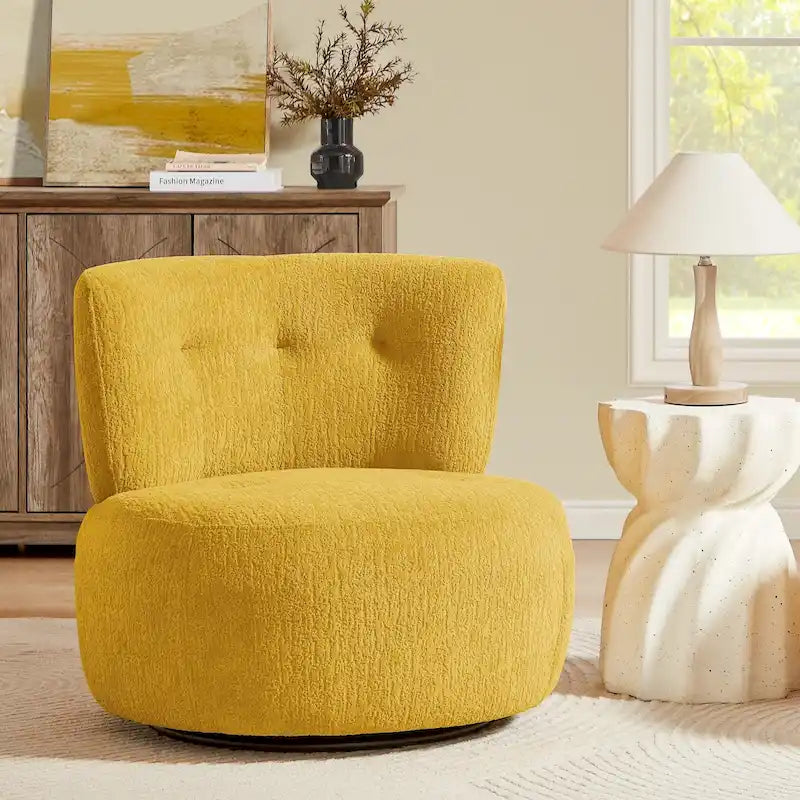 Fauteuil d'appoint pivotant en flanelle Art Leon