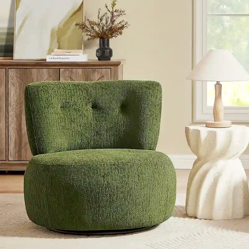 Fauteuil d'appoint pivotant en flanelle Art Leon