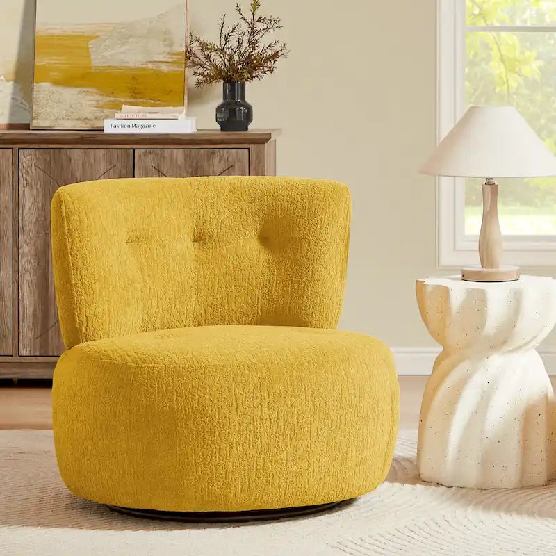 Fauteuil d'appoint pivotant en flanelle Art Leon
