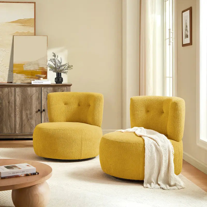 Fauteuil d'appoint pivotant en flanelle Art Leon