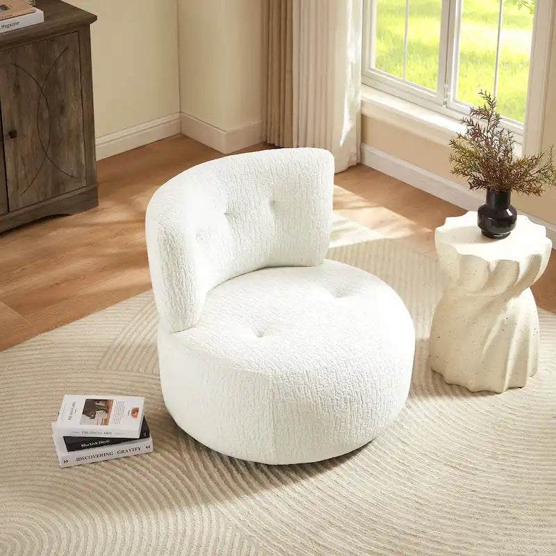 Fauteuil d'appoint pivotant en flanelle Art Leon