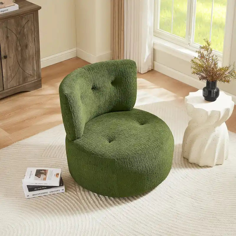 Fauteuil d'appoint pivotant en flanelle Art Leon