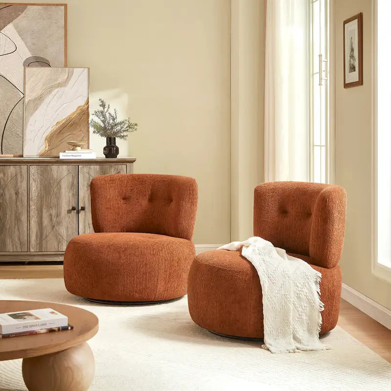 Fauteuil d'appoint pivotant en flanelle Art Leon