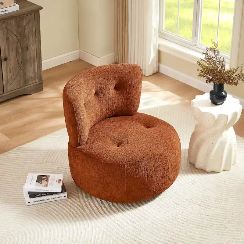 Fauteuil d'appoint pivotant en flanelle Art Leon