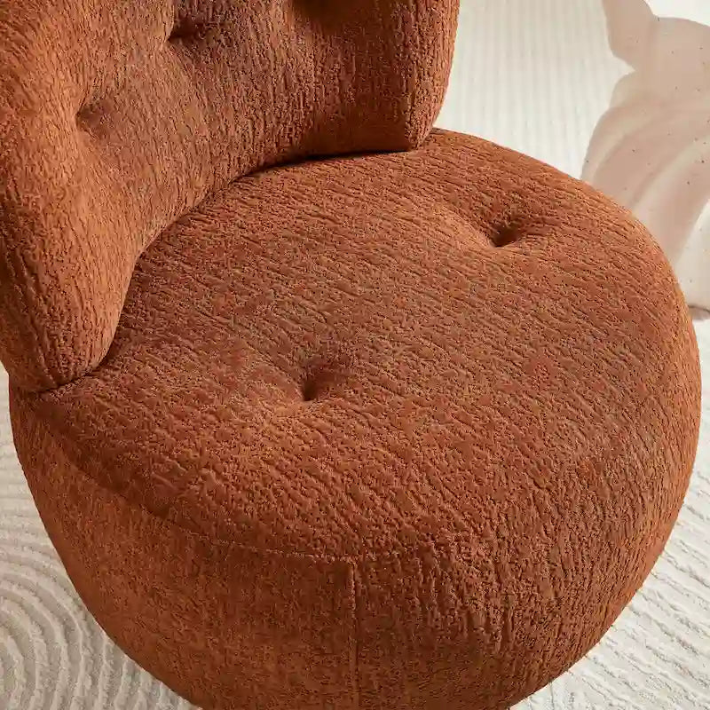 Fauteuil d'appoint pivotant en flanelle Art Leon