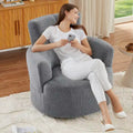 Fauteuil pivotant à 360°, Fauteuil cylindrique rembourré avec appui-tête réglable, Canapé-fauteuil rond pivotant moderne pour salon