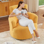 Fauteuil pivotant à 360°, Fauteuil cylindrique rembourré avec appui-tête réglable, Canapé-fauteuil rond pivotant moderne pour salon