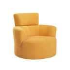 Fauteuil pivotant à 360°, Fauteuil cylindrique rembourré avec appui-tête réglable, Canapé-fauteuil rond pivotant moderne pour salon