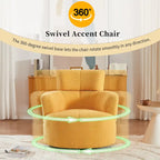 Fauteuil pivotant à 360°, Fauteuil cylindrique rembourré avec appui-tête réglable, Canapé-fauteuil rond pivotant moderne pour salon
