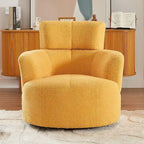 Fauteuil pivotant à 360°, Fauteuil cylindrique rembourré avec appui-tête réglable, Canapé-fauteuil rond pivotant moderne pour salon