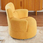 Fauteuil pivotant à 360°, Fauteuil cylindrique rembourré avec appui-tête réglable, Canapé-fauteuil rond pivotant moderne pour salon