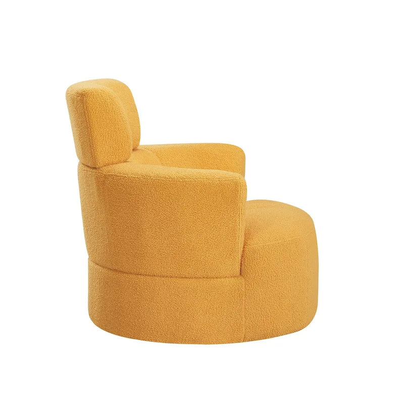 Fauteuil pivotant à 360°, Fauteuil cylindrique rembourré avec appui-tête réglable, Canapé-fauteuil rond pivotant moderne pour salon