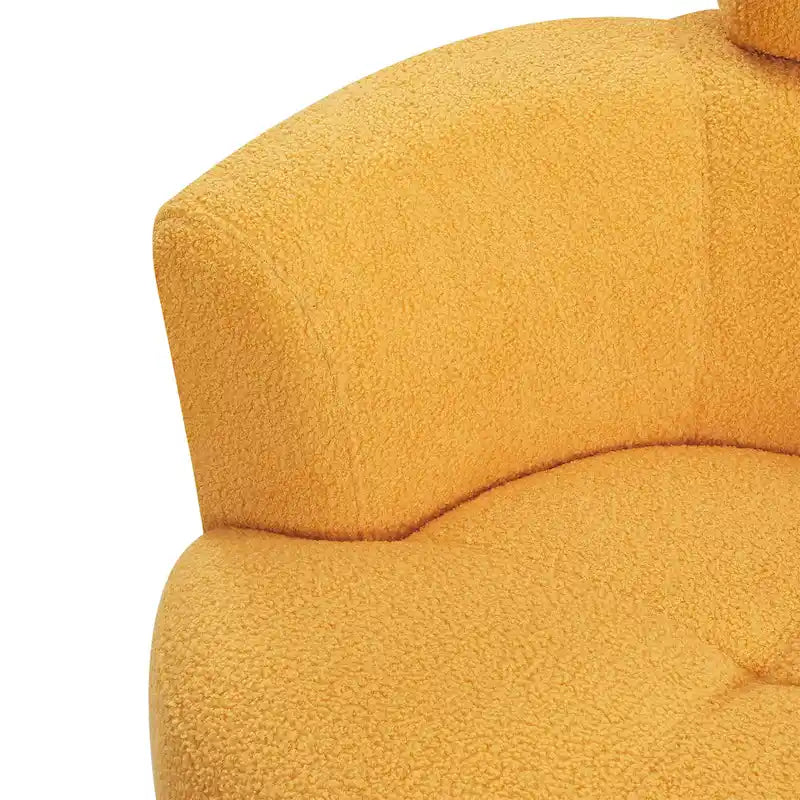Fauteuil pivotant à 360°, Fauteuil cylindrique rembourré avec appui-tête réglable, Canapé-fauteuil rond pivotant moderne pour salon