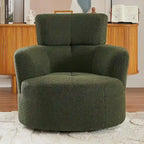 Fauteuil pivotant à 360°, Fauteuil cylindrique rembourré avec appui-tête réglable, Canapé-fauteuil rond pivotant moderne pour salon