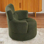 Fauteuil pivotant à 360°, Fauteuil cylindrique rembourré avec appui-tête réglable, Canapé-fauteuil rond pivotant moderne pour salon
