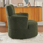 Fauteuil pivotant à 360°, Fauteuil cylindrique rembourré avec appui-tête réglable, Canapé-fauteuil rond pivotant moderne pour salon