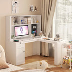 Bureau d'angle avec prise, Bureau d'ordinateur avec tiroirs, Bibliothèque