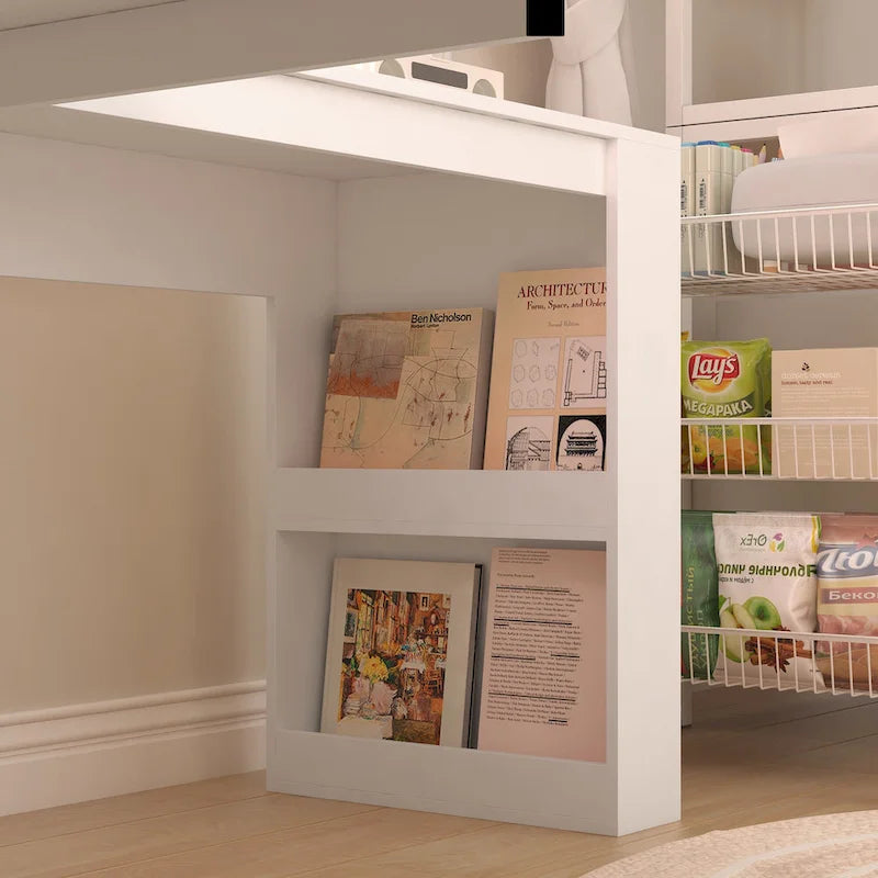 Bureau d'angle avec prise, Bureau d'ordinateur avec tiroirs, Bibliothèque