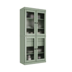 Meuble de cuisine Palace Imports 100 % en bois massif avec portes en verre dépoli, 2 tiroirs et étagères réglables – 32 x 71,5