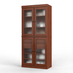 Meuble de cuisine Palace Imports 100 % en bois massif avec portes en verre dépoli, 2 tiroirs et étagères réglables – 32 x 71,5