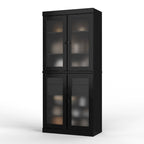 Meuble de cuisine Palace Imports 100 % en bois massif avec portes en verre dépoli, 2 tiroirs et étagères réglables – 32 x 71,5