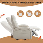 Fauteuil inclinable électrique 270° pivotant et basculant en similicuir avec 2 poches latérales, ports USB et USB-C