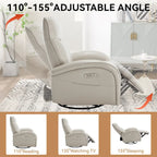 Fauteuil inclinable électrique 270° pivotant et basculant en similicuir avec 2 poches latérales, ports USB et USB-C